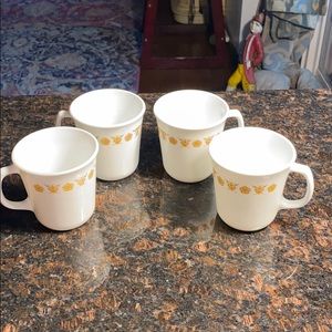 4 Corelle Golden Butterflies 10 oz. Mugs